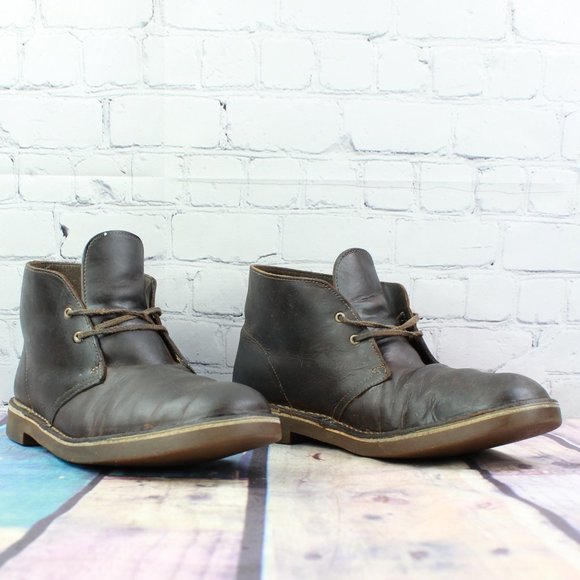 Clark's Bushacre 3 Brown Leather Chukka Lace Up Ankle Boots Size 11.5 M - Picture 3 of 9